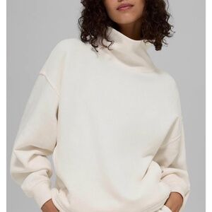 Alo Hazy Mockneck Pullover XXS in Ivory